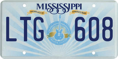 MS license plate LTG608