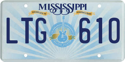 MS license plate LTG610