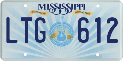 MS license plate LTG612