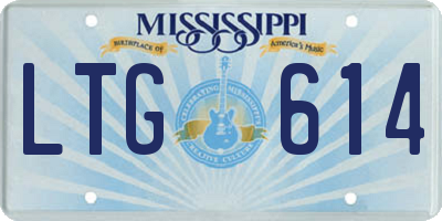 MS license plate LTG614