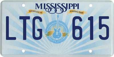 MS license plate LTG615