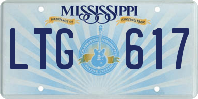 MS license plate LTG617