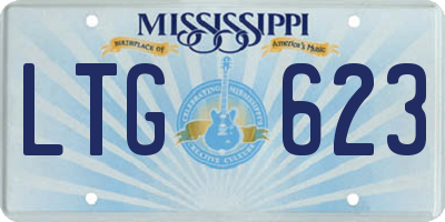 MS license plate LTG623