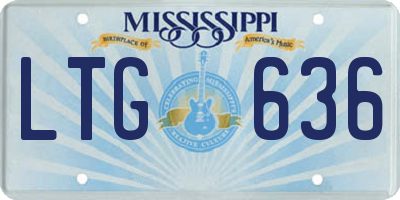 MS license plate LTG636