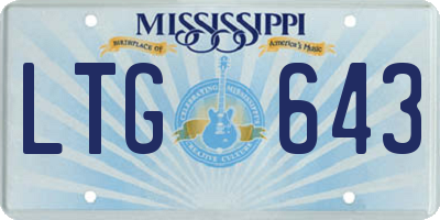 MS license plate LTG643