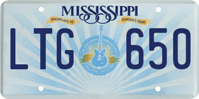 MS license plate LTG650