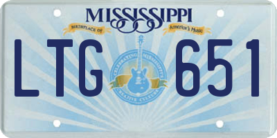 MS license plate LTG651