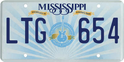 MS license plate LTG654