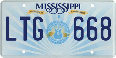 MS license plate LTG668