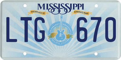 MS license plate LTG670