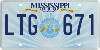 MS license plate LTG671