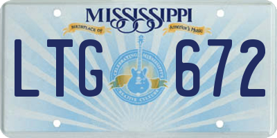 MS license plate LTG672