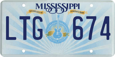 MS license plate LTG674