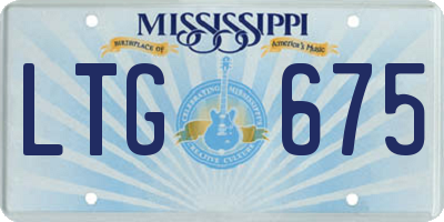 MS license plate LTG675