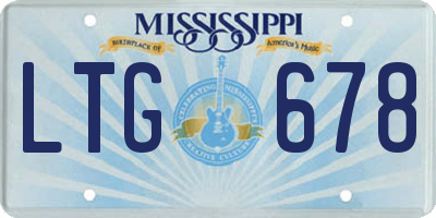 MS license plate LTG678