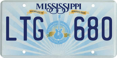 MS license plate LTG680