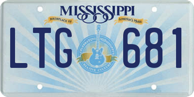 MS license plate LTG681