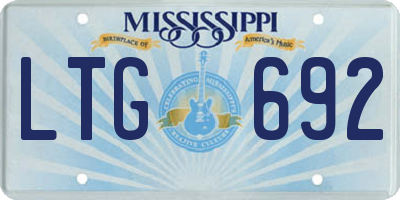 MS license plate LTG692