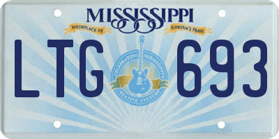 MS license plate LTG693
