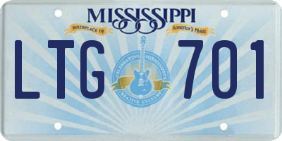 MS license plate LTG701