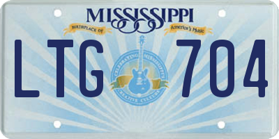 MS license plate LTG704