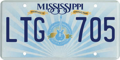 MS license plate LTG705