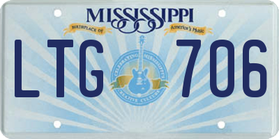 MS license plate LTG706