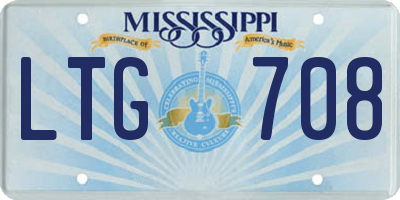 MS license plate LTG708