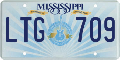 MS license plate LTG709