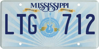 MS license plate LTG712