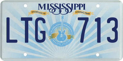 MS license plate LTG713