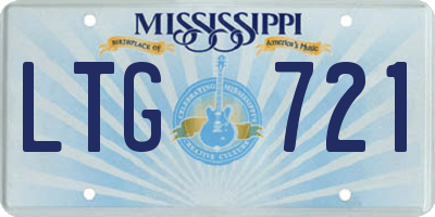 MS license plate LTG721