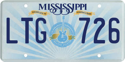 MS license plate LTG726