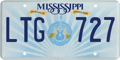 MS license plate LTG727