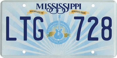MS license plate LTG728