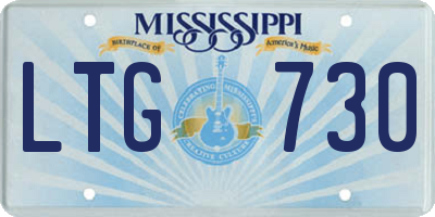 MS license plate LTG730