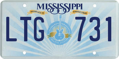 MS license plate LTG731