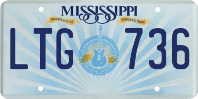 MS license plate LTG736
