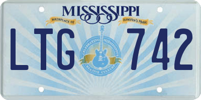 MS license plate LTG742
