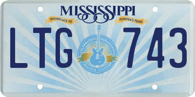 MS license plate LTG743