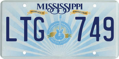 MS license plate LTG749