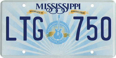 MS license plate LTG750