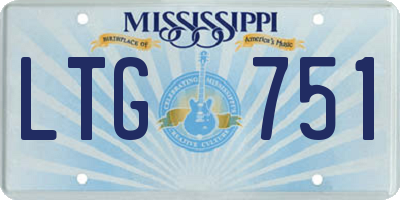 MS license plate LTG751