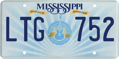 MS license plate LTG752