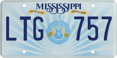 MS license plate LTG757