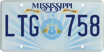 MS license plate LTG758