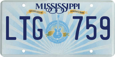 MS license plate LTG759