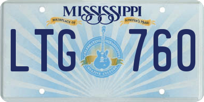 MS license plate LTG760
