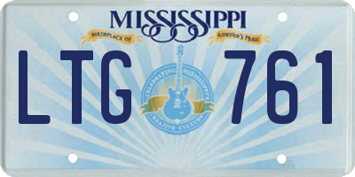 MS license plate LTG761