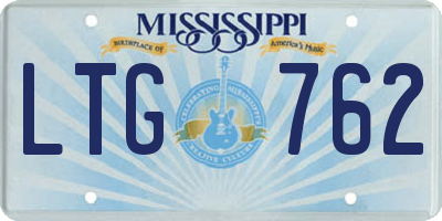 MS license plate LTG762